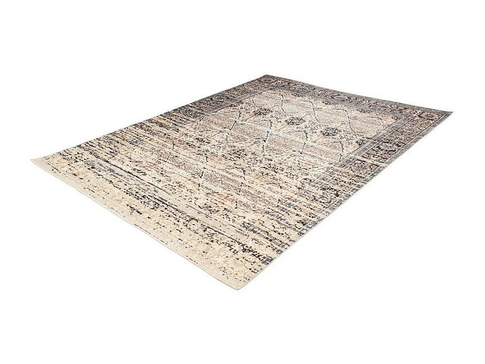 Tapis Vintage Motif Oriental "Galaxy IV" Beige & Bleu 80 x 150 cm