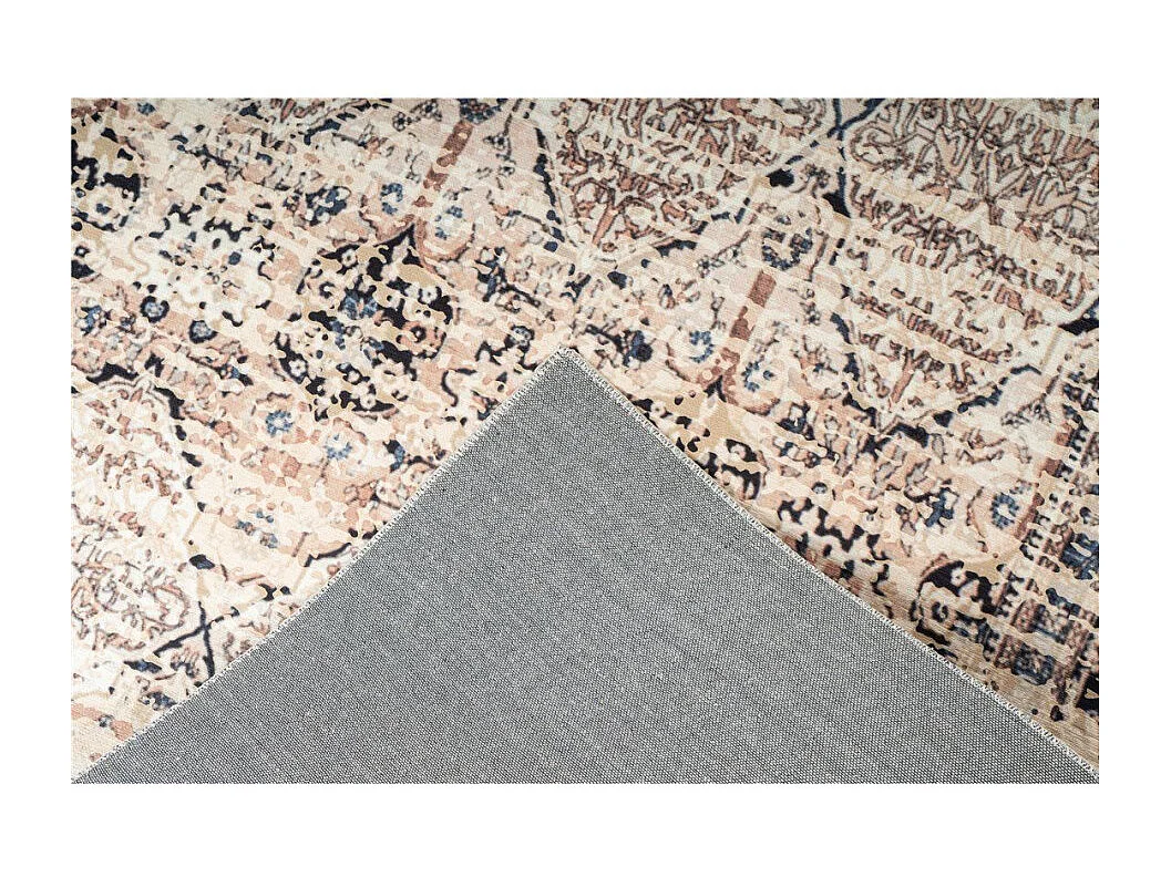 Tapis Vintage Motif Oriental "Galaxy IV" Beige & Bleu 80 x 150 cm