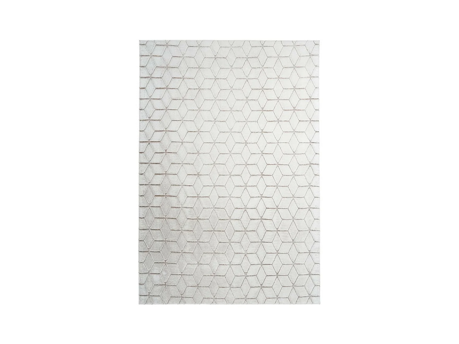 Tapis Shaggy Effet 3D "Vivica" Blanc & Taupe 160 x 230 cm