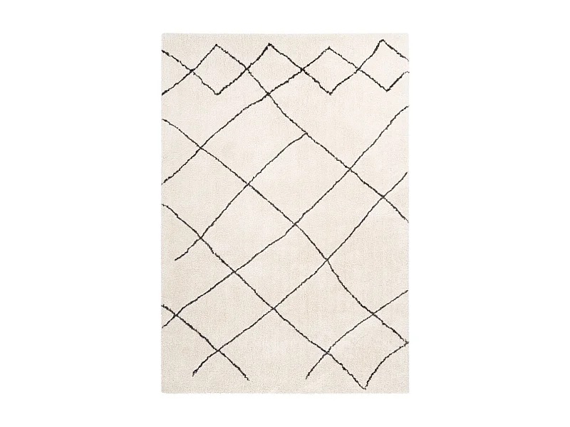 Tapis Géométrique "Orlando" Ivoire 80 x 150 cm