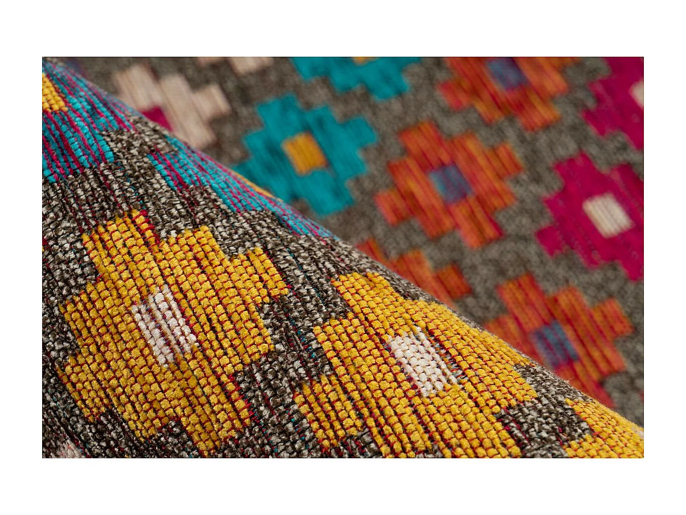 Tapis Tissé Imprimé "Primavera" Multicolore 80 x 150 cm