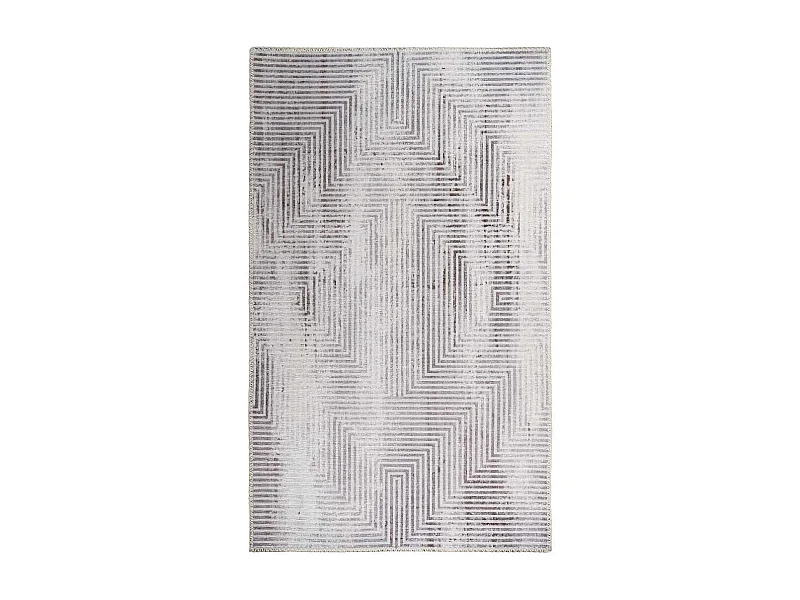 Tapis Tissé Imprimé à Poils Plats "Maya VI" Gris 120 x 180 cm