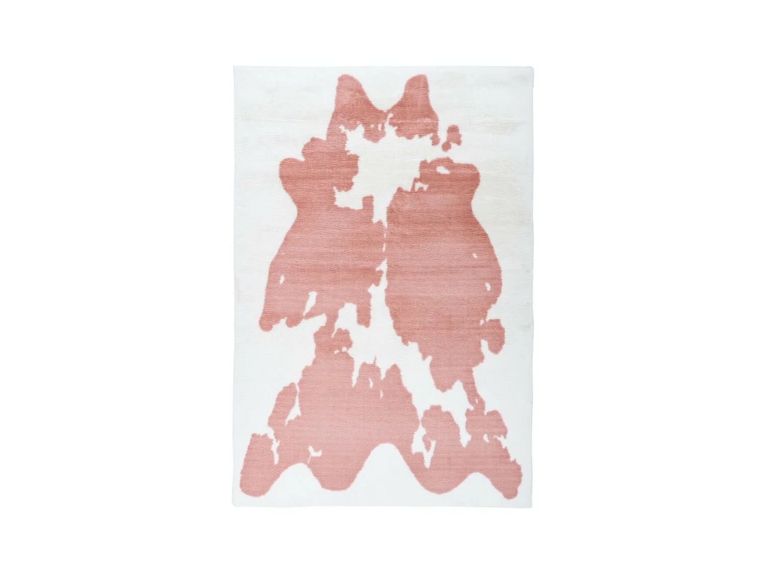 Tapis Imitation Fourrure "Rabbit" Rose & Blanc 160 x 230 cm