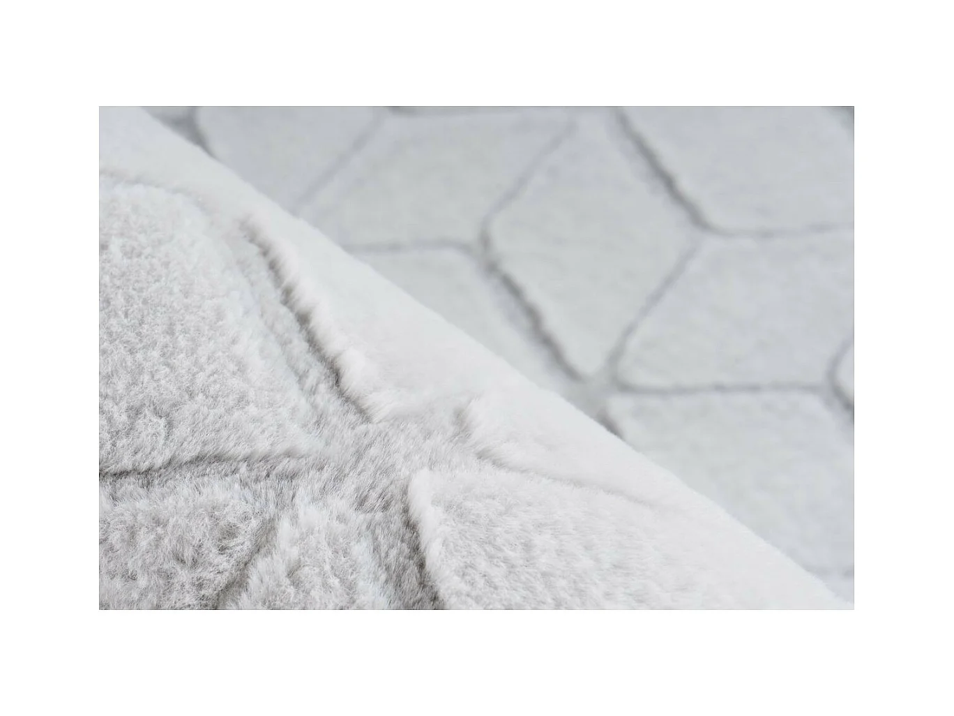 Tapis Shaggy Effet 3D "Vivica" Blanc & Bleu Gris 120 x 160 cm