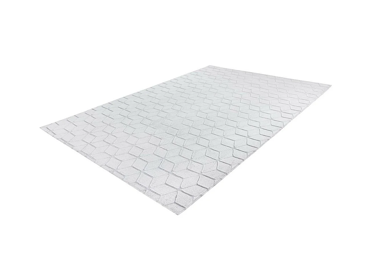 Tapis Shaggy Effet 3D "Vivica" Blanc & Bleu Gris 120 x 160 cm