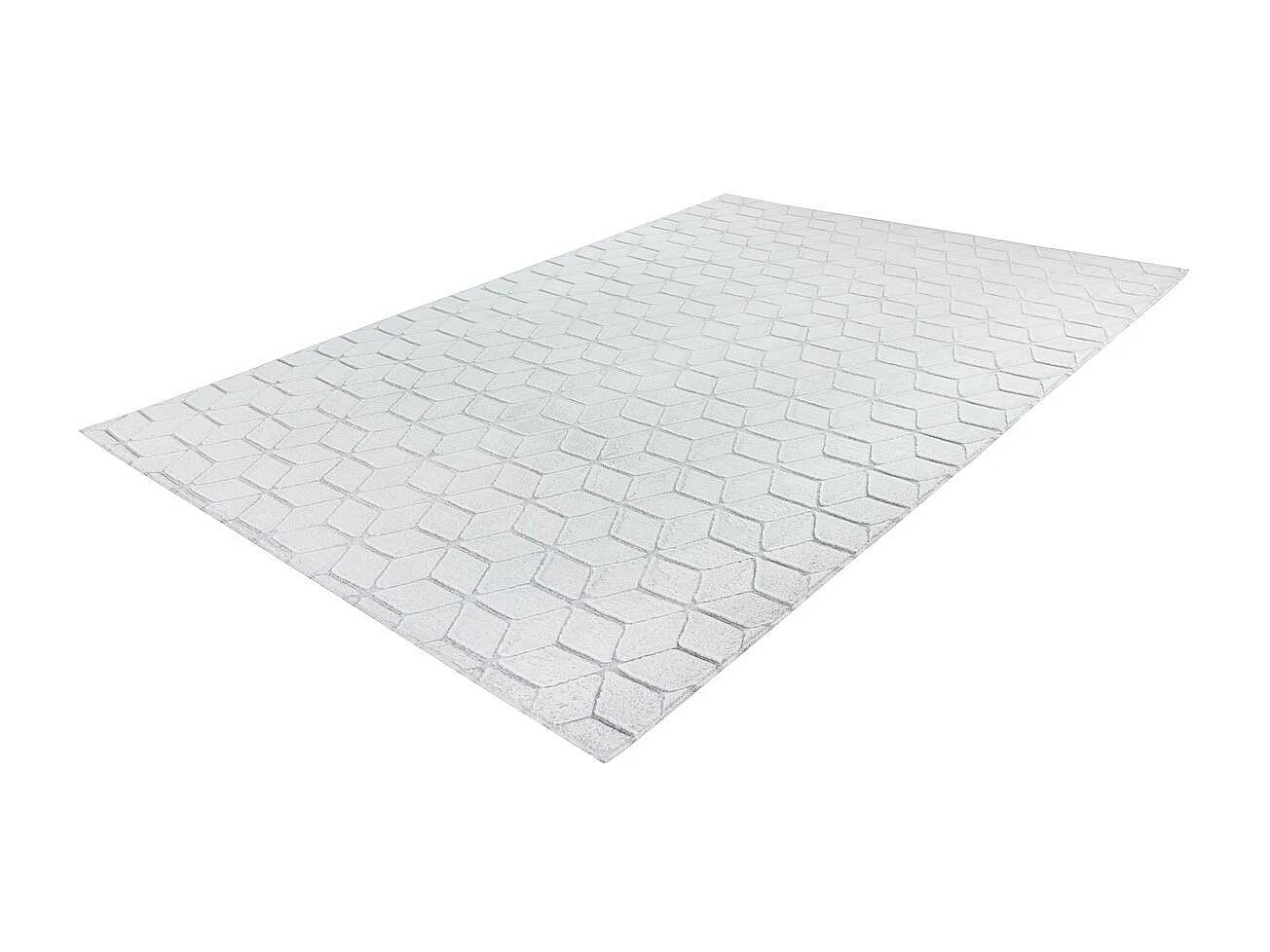 Tapis Shaggy Effet 3D "Vivica" Blanc & Bleu Gris 120 x 160 cm