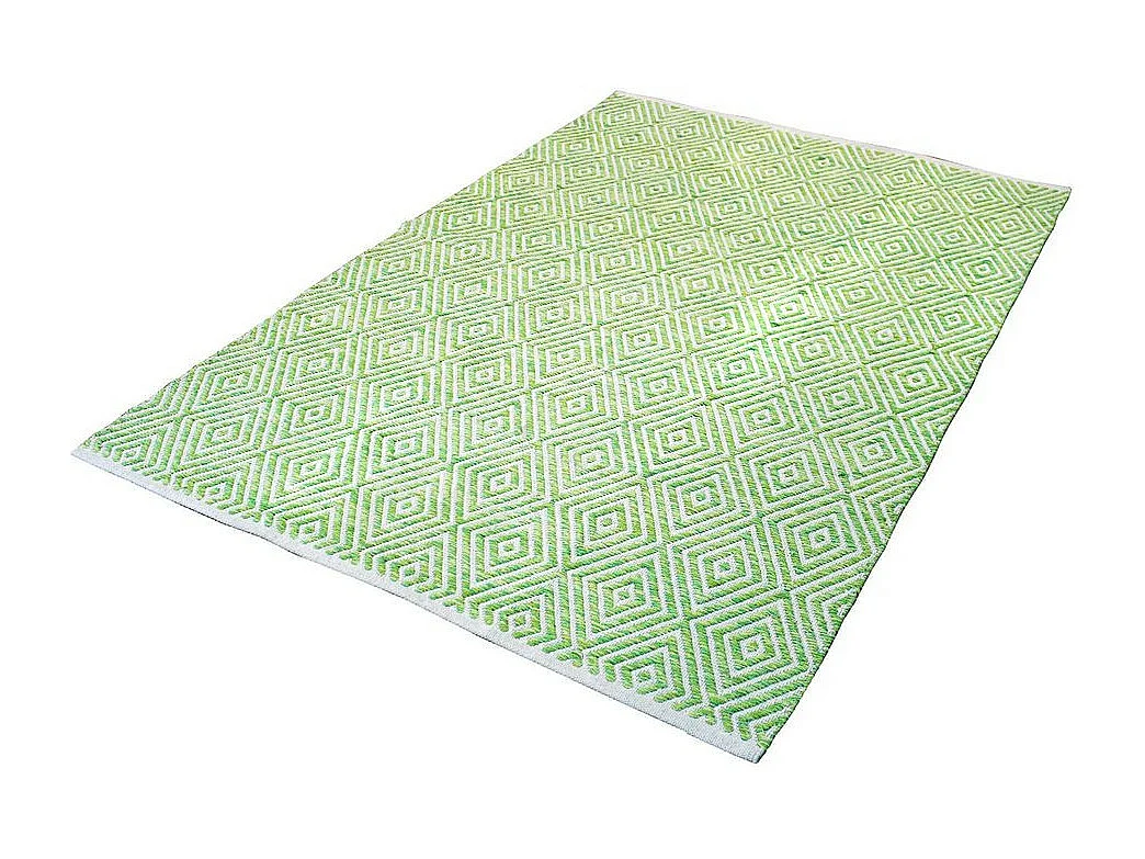 Tapis Géométrique Fait Main "Aperitif" Vert 120 x 170 cm