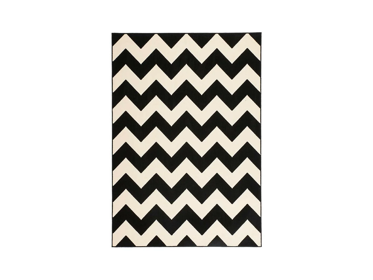 Tapis Géométrique à Poils Courts "Manolya" Noir 120 x 170 cm