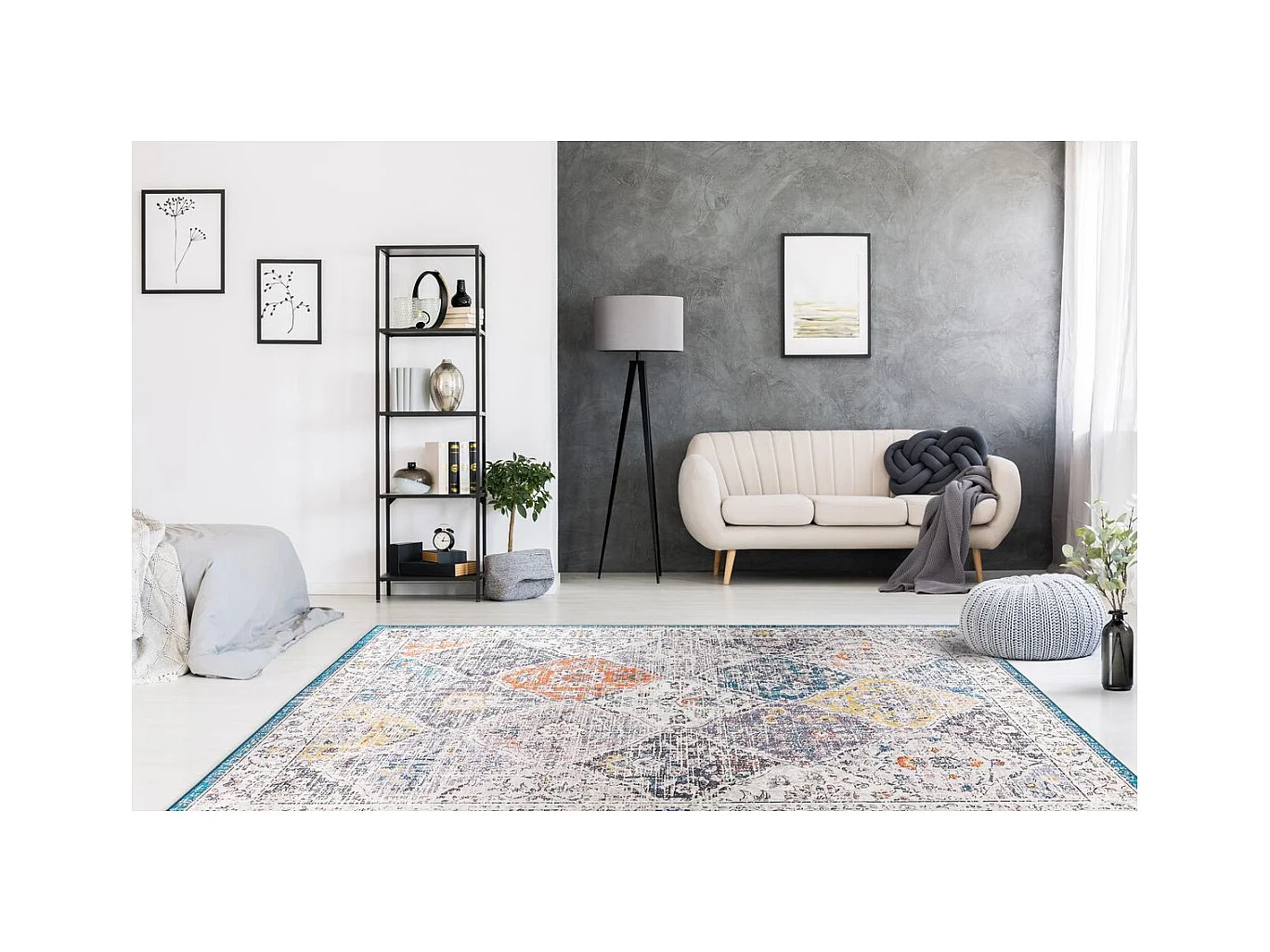 Tapis Vintage à Motifs "Rhodin" Multicolore 120 x 170 cm