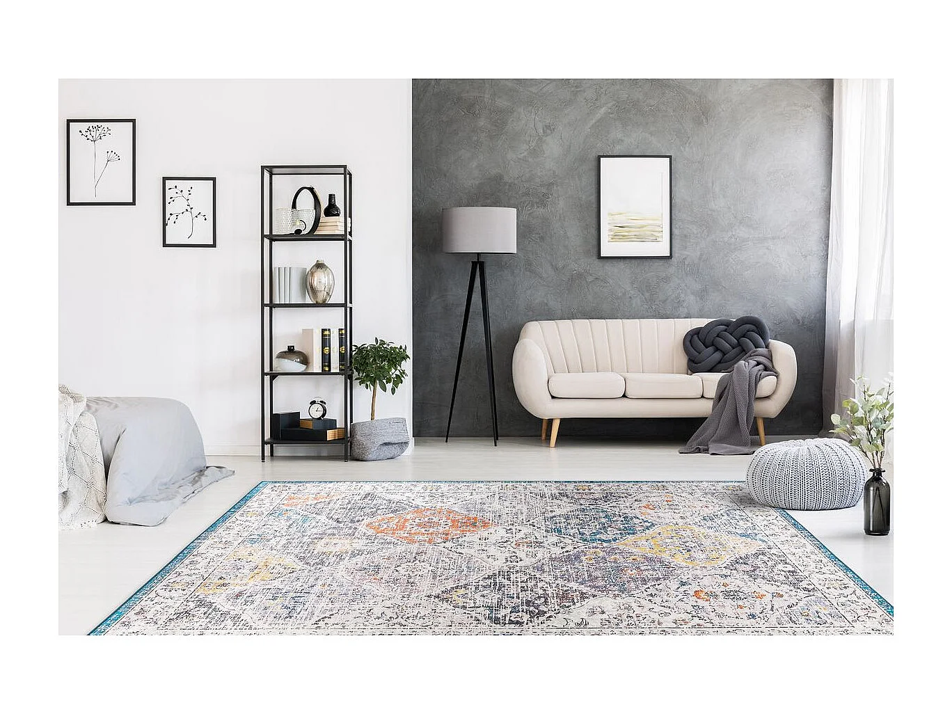 Tapis Vintage à Motifs "Rhodin" Multicolore 120 x 170 cm