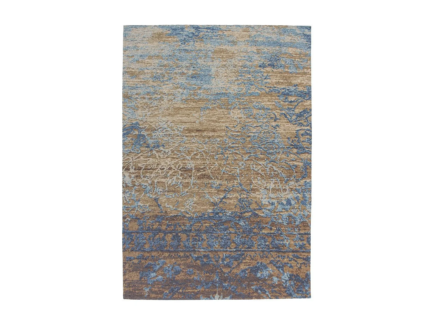 Tapis Jacquard à Poils Courts "Blaze" Bleu & Beige 115 x 170 cm