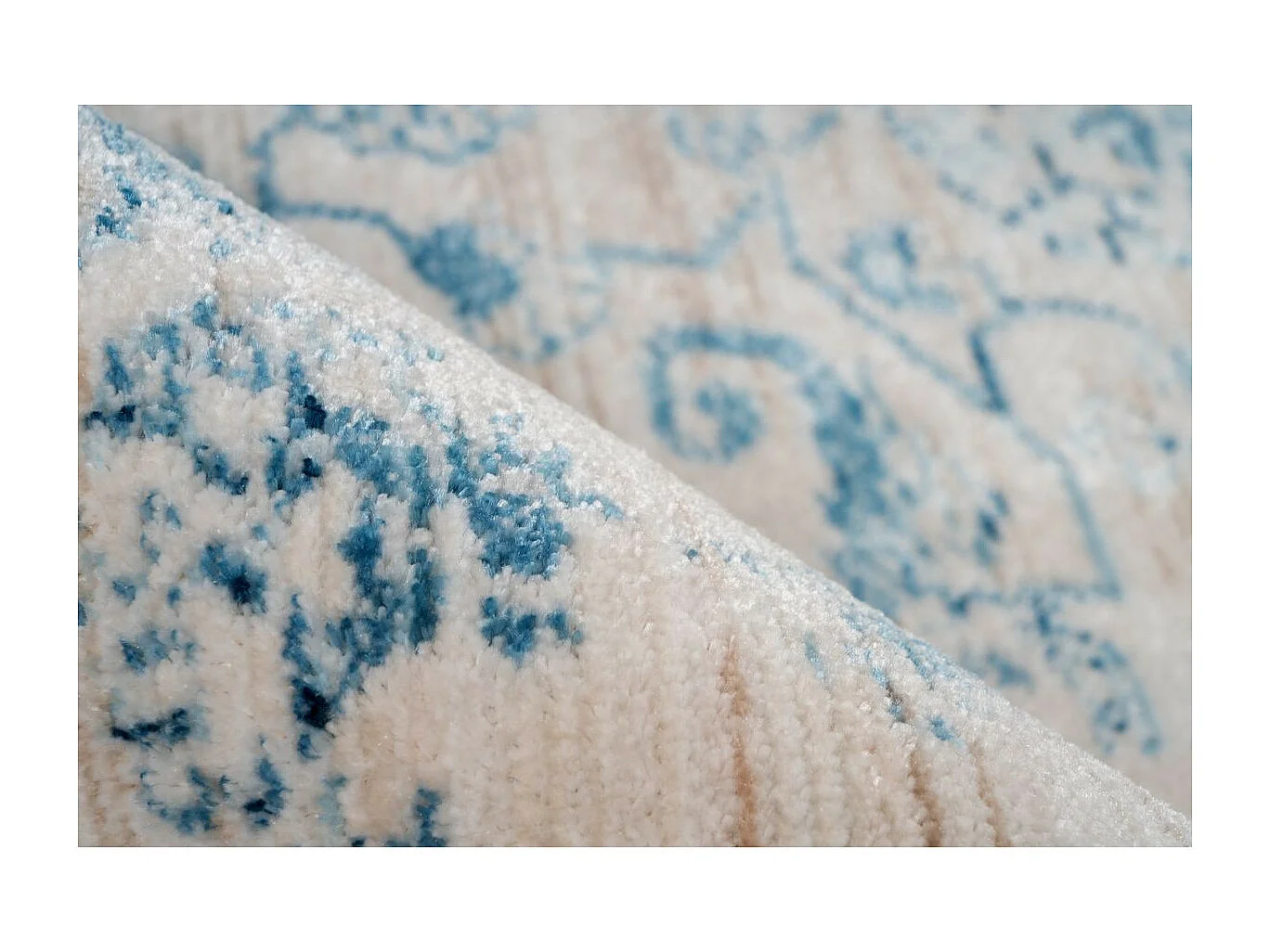 Tapis Vintage à Poils Courts "Baroque VI" Bleu 200 x 290 cm