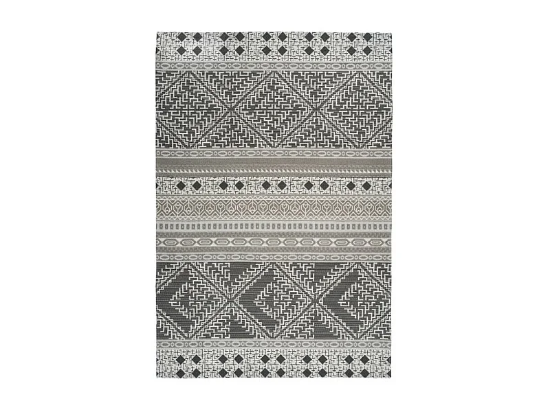 Tapis d'Extérieur Ethnique "Yoga" Taupe & Crème 80 x 150 cm