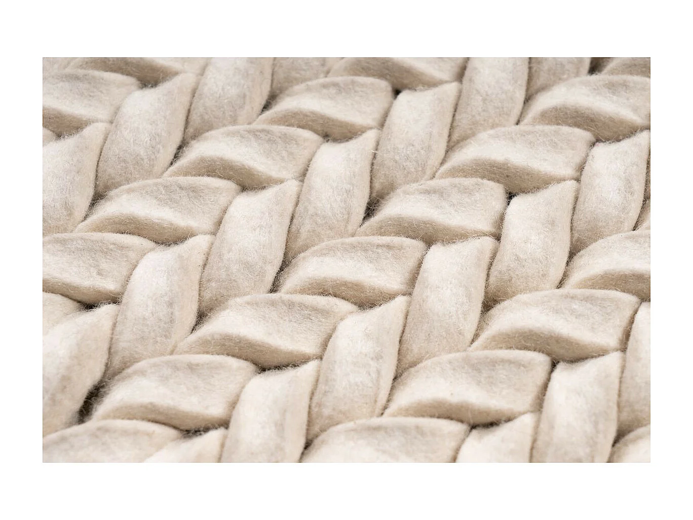 Tapis en Laine Tissé à la Main "Robbie" Crème 80 x 150 cm