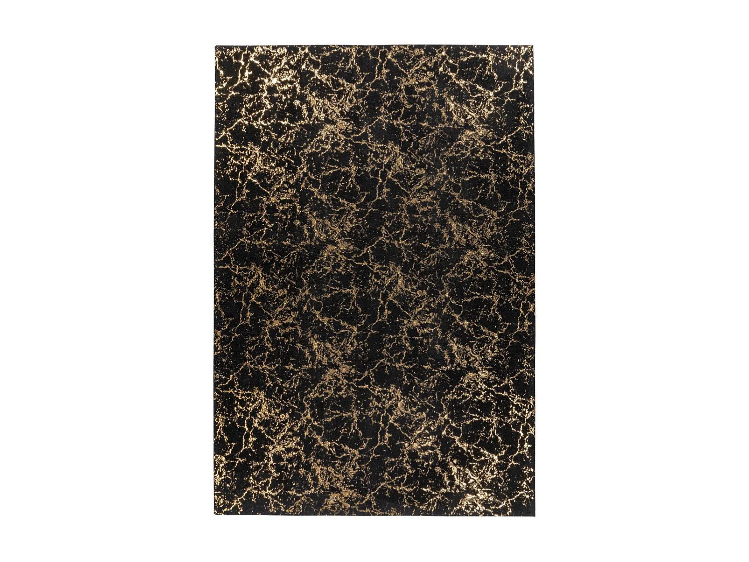 Tapis Marbré à Poils Longs "Bijou" Noir & Or 120 x 170 cm