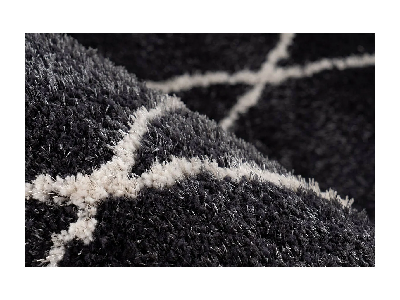 Tapis Motif Géométrique "Orlando" Anthracite 80 x 150 cm