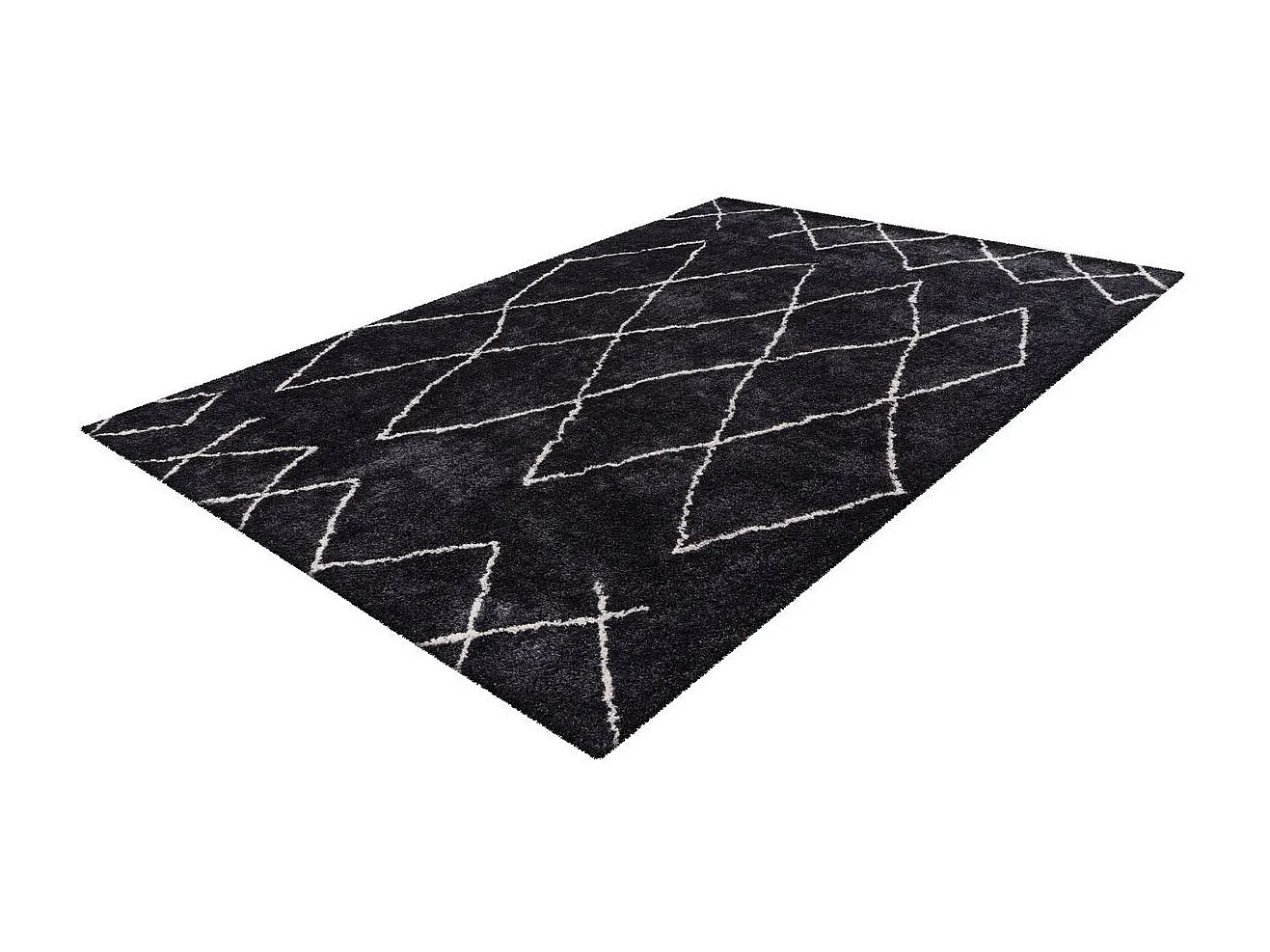 Tapis Motif Géométrique "Orlando" Anthracite 80 x 150 cm