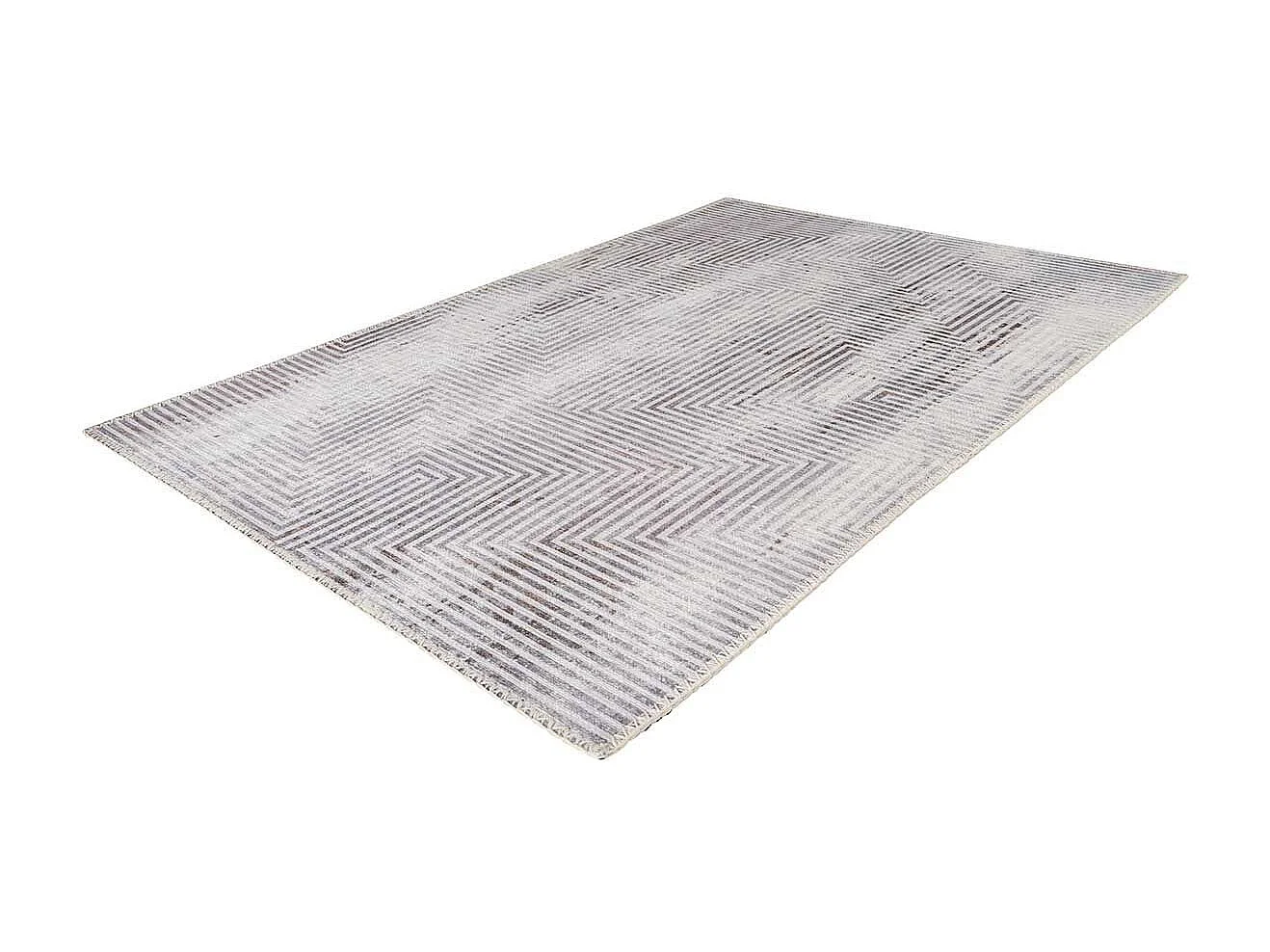 Tapis Tissé Imprimé à Poils Plats "Maya VI" Gris 80 x 150 cm