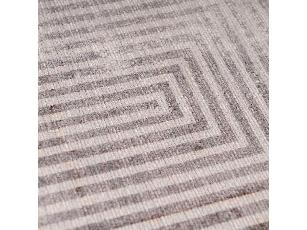 Tapis Tissé Imprimé à Poils Plats "Maya VI" Gris 80 x 150 cm