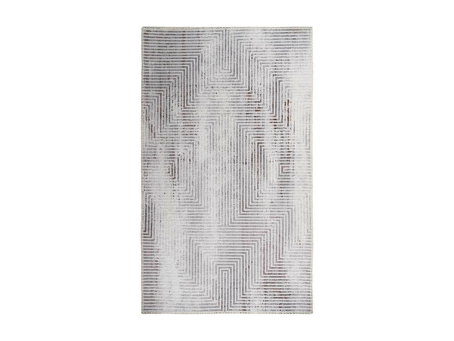Tapis Tissé Imprimé à Poils Plats "Maya VI" Gris 80 x 150 cm