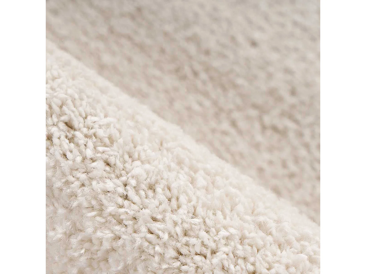 Tapis Tissé Shaggy à Poils Longs "Nila" Ivoire 80 x 150 cm
