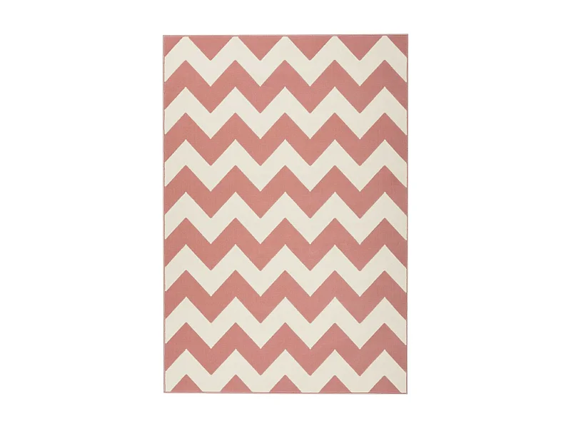 Tapis Géométrique à Poils Courts "Manolya" Rose 160 x 230 cm