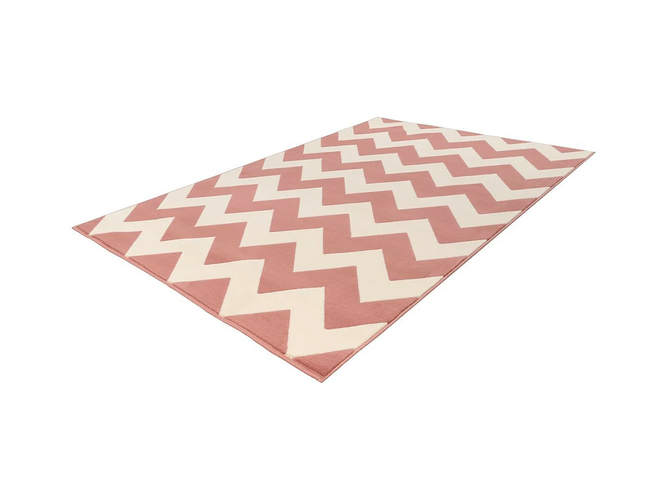 Tapis Géométrique à Poils Courts "Manolya" Rose 160 x 230 cm