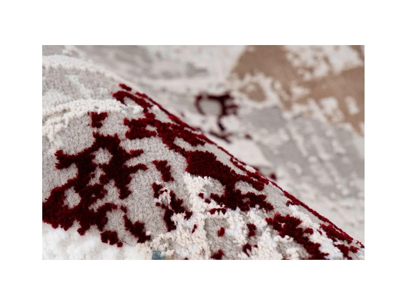 Tapis Géométrique à Franges "Akropolis II" Gris & Rose 160 x 230 cm