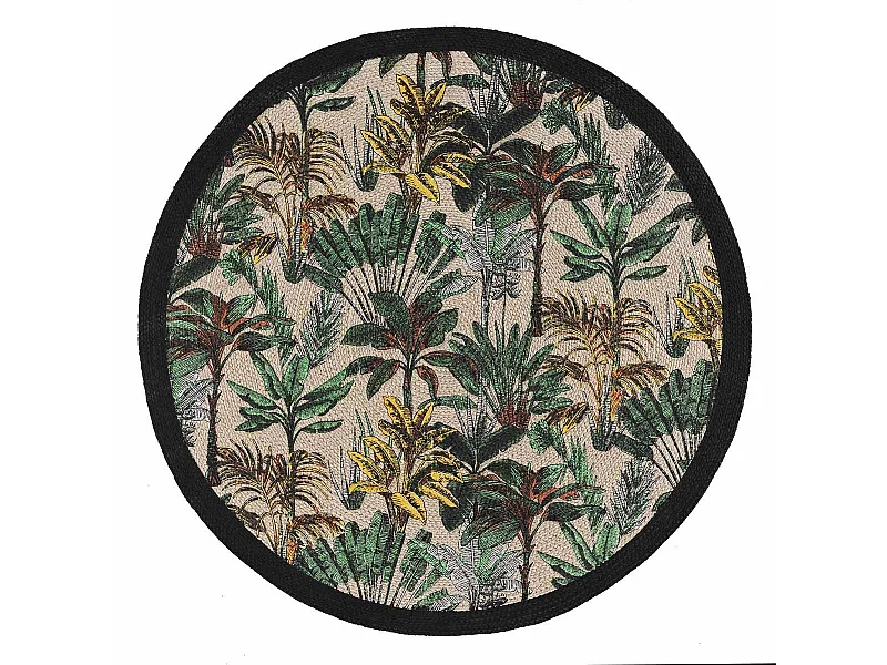 Tapis Déco à Pompons "Balinesia" 120cm Naturel