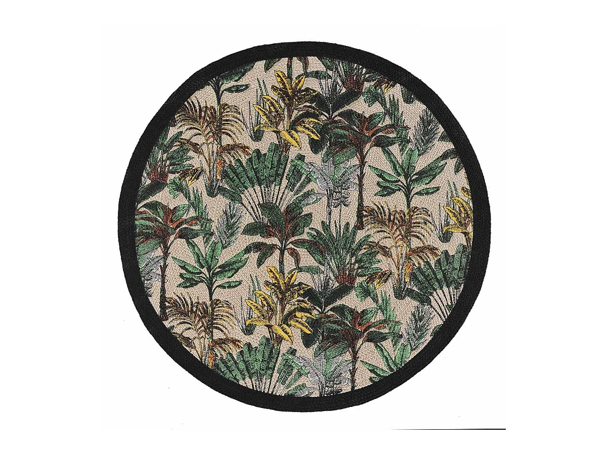 Tapis Déco à Pompons "Balinesia" 120cm Naturel