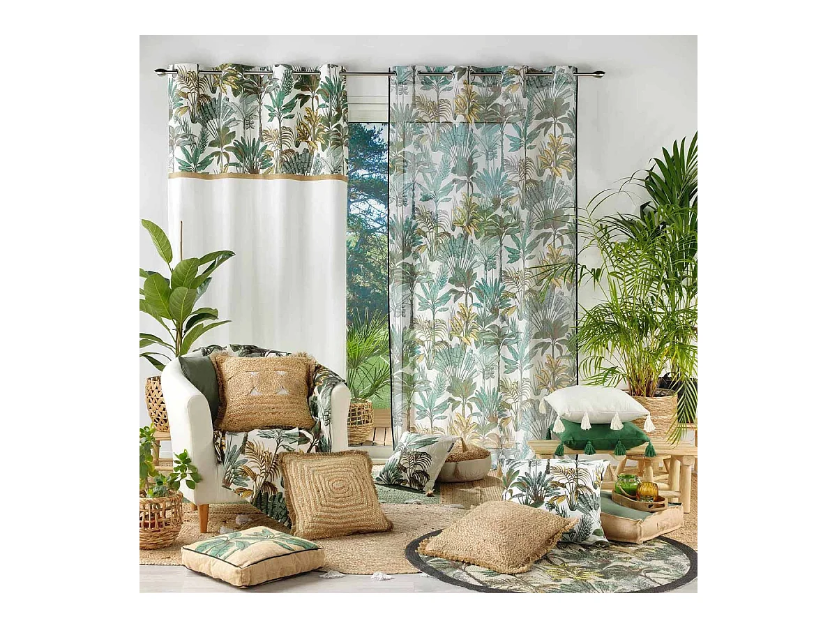 Tapis Déco à Pompons "Balinesia" 120cm Naturel