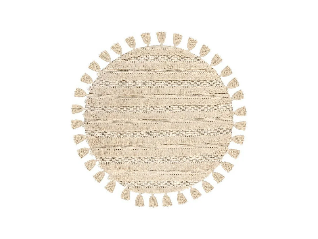 Tapis Bohème Tissé à la Main "Bohist" 160cm Naturel