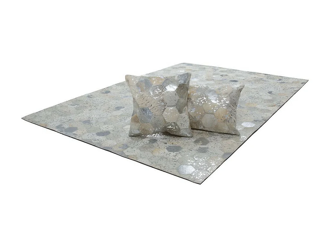 Tapis Tissé Effet Métallique "Spark" Gris & Argent 80 x 150 cm