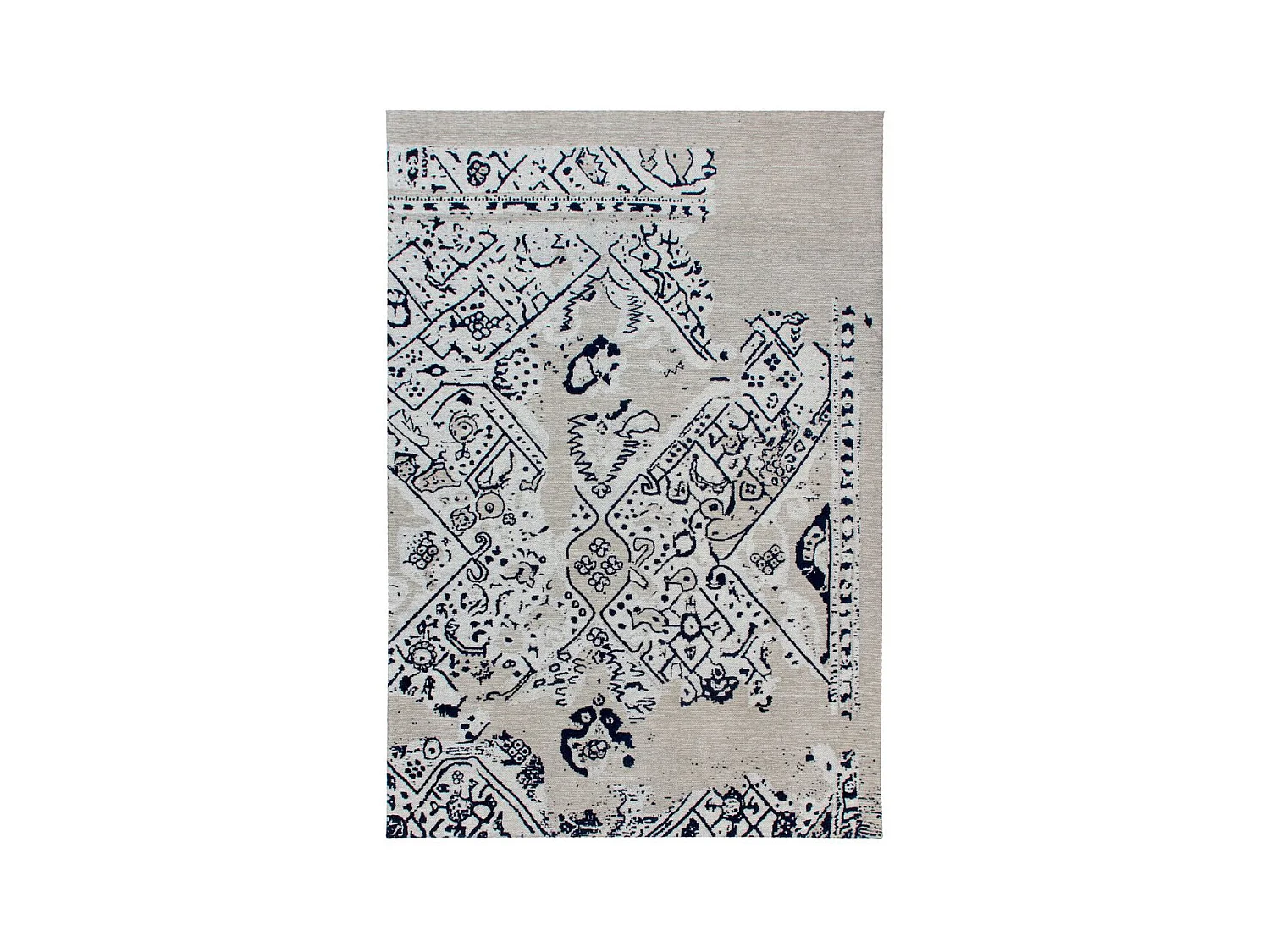 Tapis Imprimé Rétro "River" Gris & Noir 120 x 170 cm