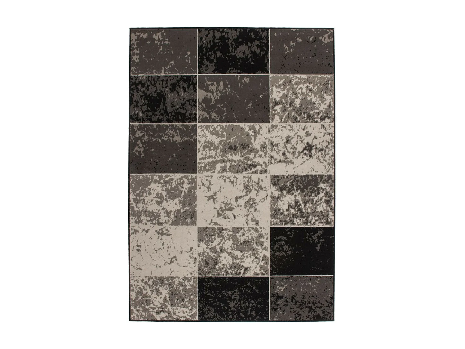 Tapis Vintage à Poils Courts "Rohullah" Gris & Ivoire 190 x 280 cm