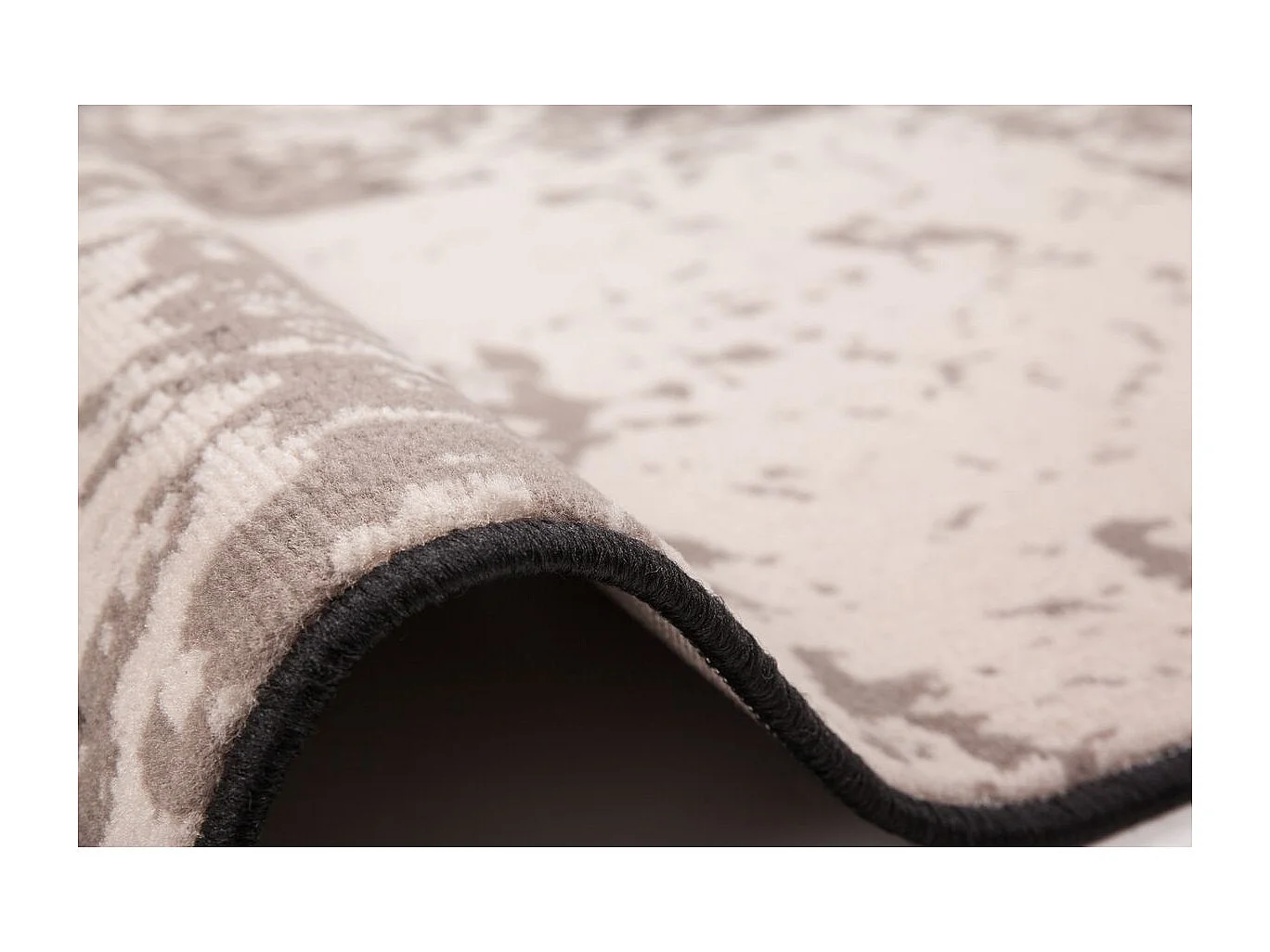 Tapis Vintage à Poils Courts "Rohullah" Gris & Ivoire 190 x 280 cm