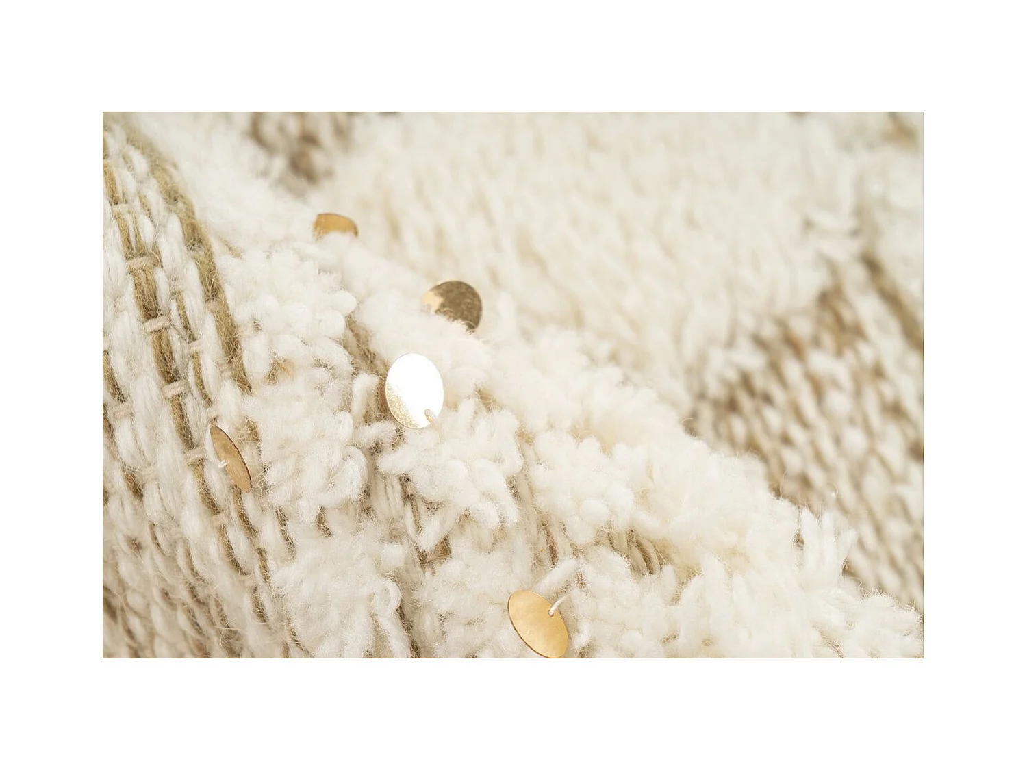 Tapis Bohème Tissé Fait à la Main "Bohist" Crème & Kaki 200 x 290 cm