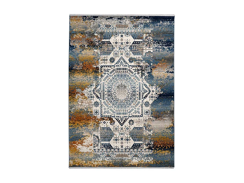 Tapis Oriental à Poils Courts "Anouk" Bleu 120 x 170 cm