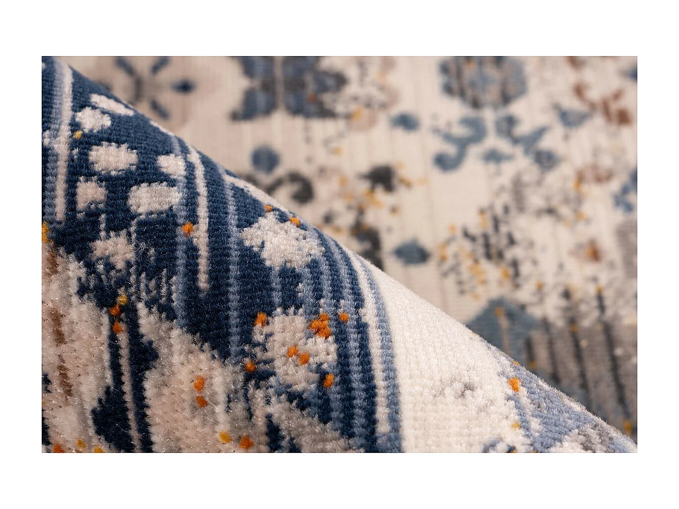 Tapis Oriental à Poils Courts "Anouk" Bleu 120 x 170 cm