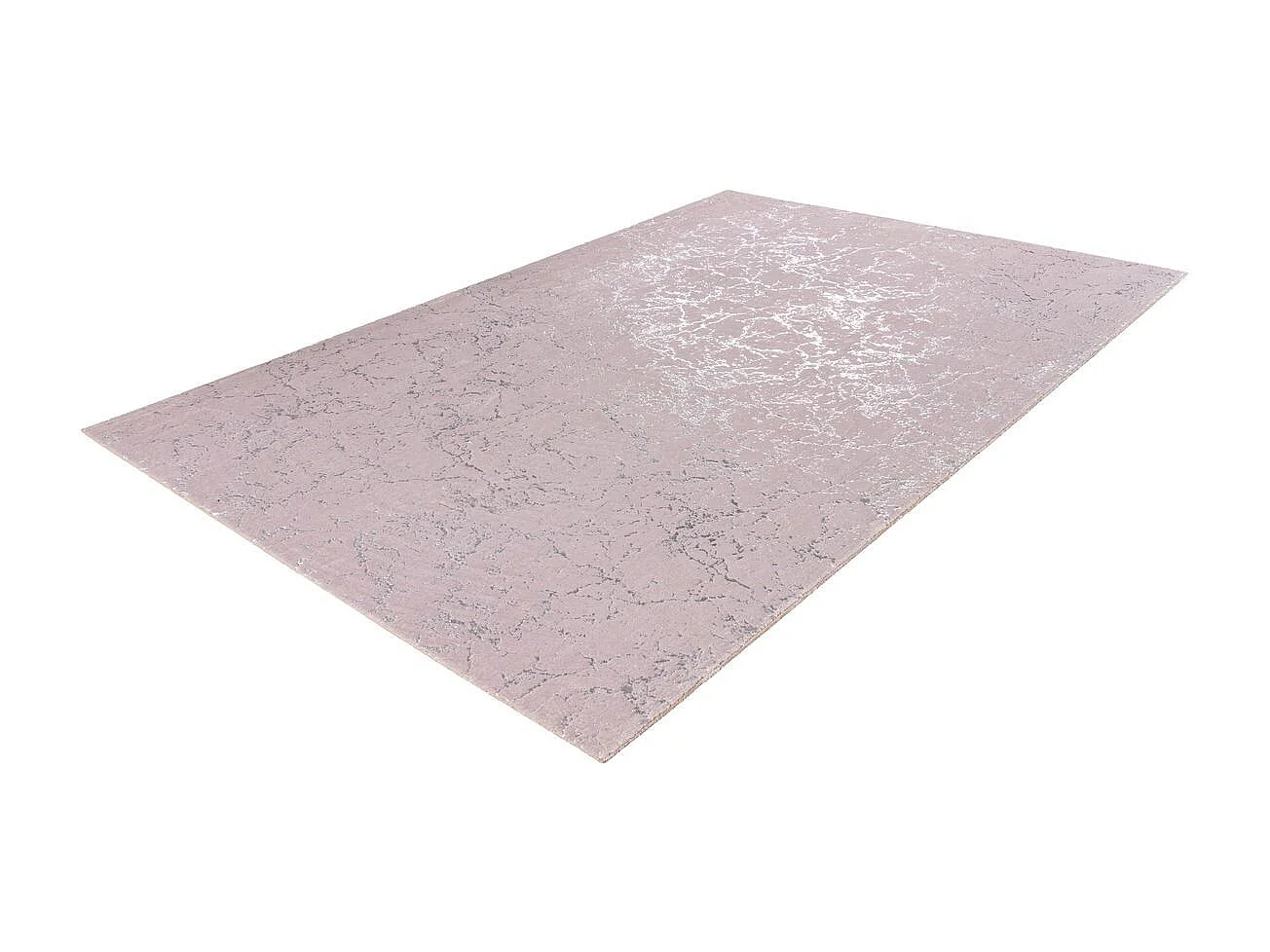 Tapis Marbré à Poils Longs "Bijou" Taupe & Argent 80 x 150 cm