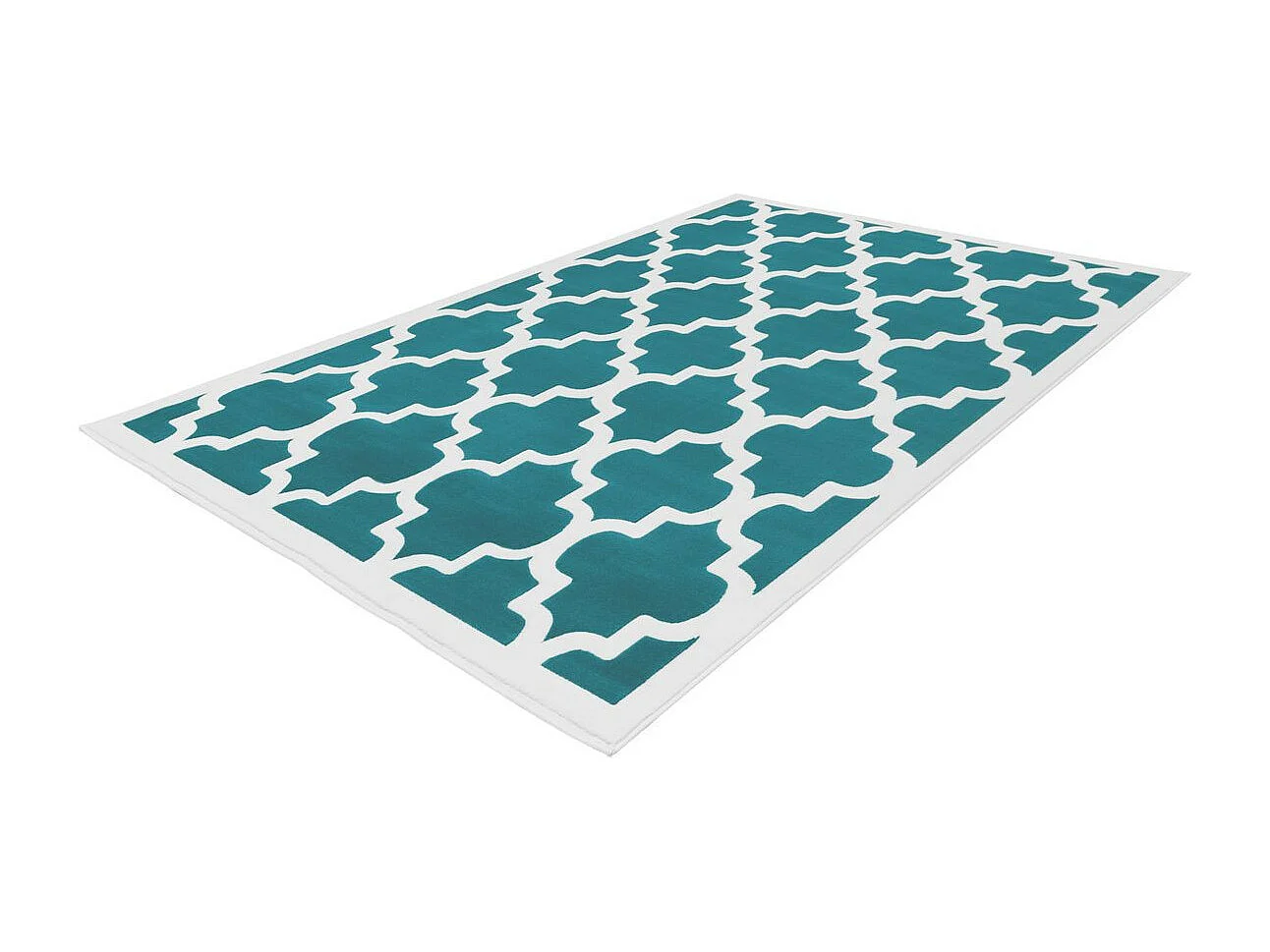 Tapis Vintage à Poils Courts "Manolya" Turquoise 200 x 290 cm