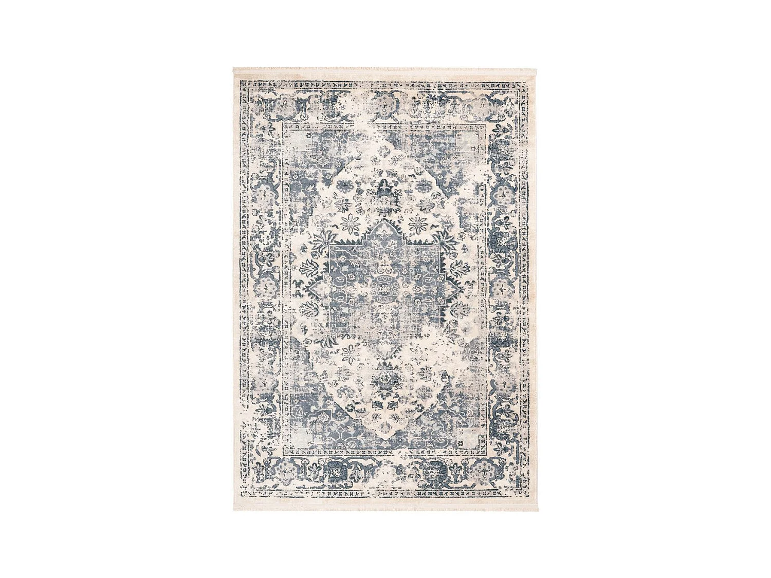 Tapis Motif Antique Délavé "Palace" Bleu 80 x 150 cm