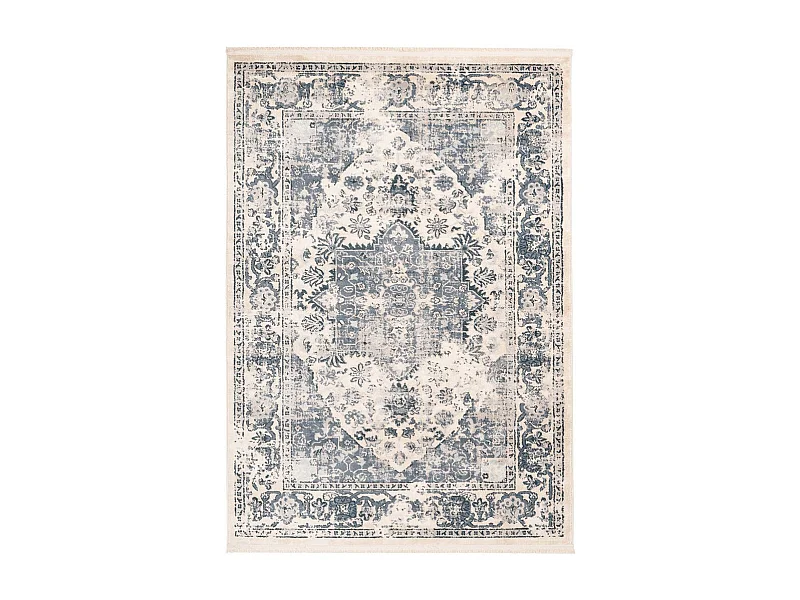 Tapis Motif Antique Délavé "Palace" Bleu 80 x 150 cm
