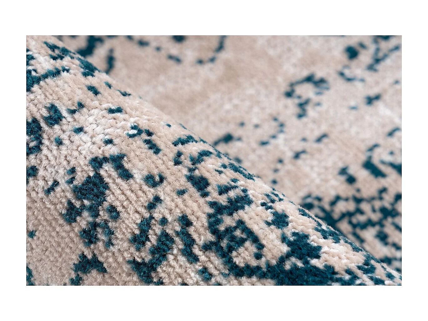 Tapis d'Orient Rosace à Poils Courts "Ariya" Crème 200 x 290 cm