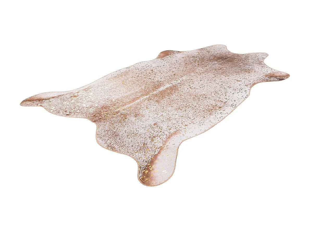 Tapis Imitation Fourrure "Western" Or & Marron Clair 160 x 220 cm