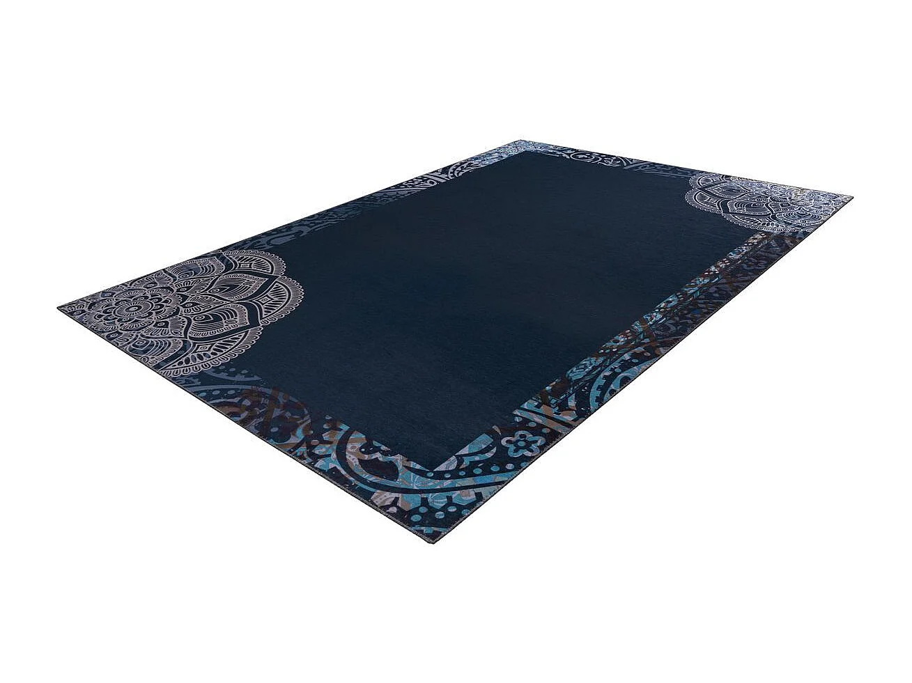 Tapis à Motifs Vintage "Medley" Bleu 130 x 190 cm
