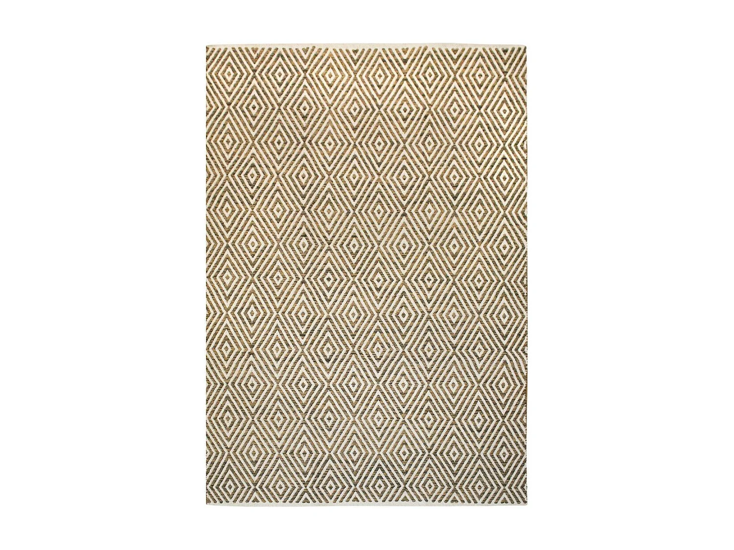 Tapis Géométrique Fait Main "Aperitif" Beige & Marron 120 x 170 cm