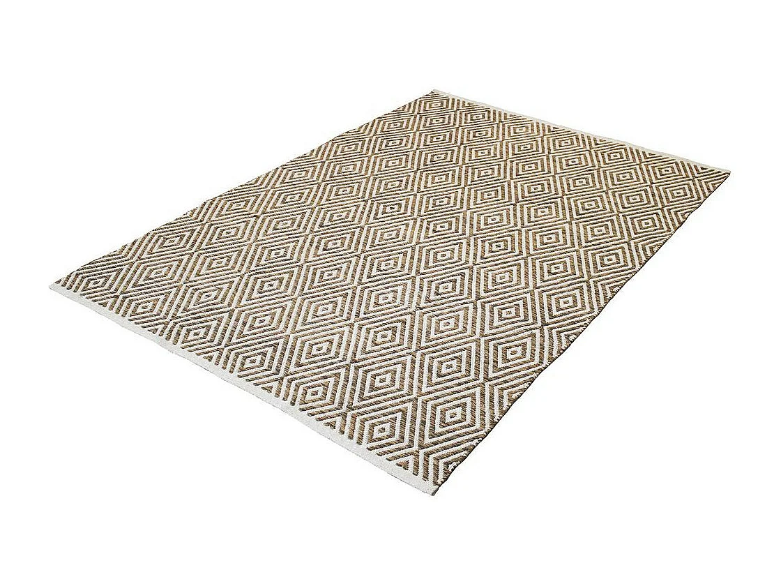 Tapis Géométrique Fait Main "Aperitif" Beige & Marron 120 x 170 cm