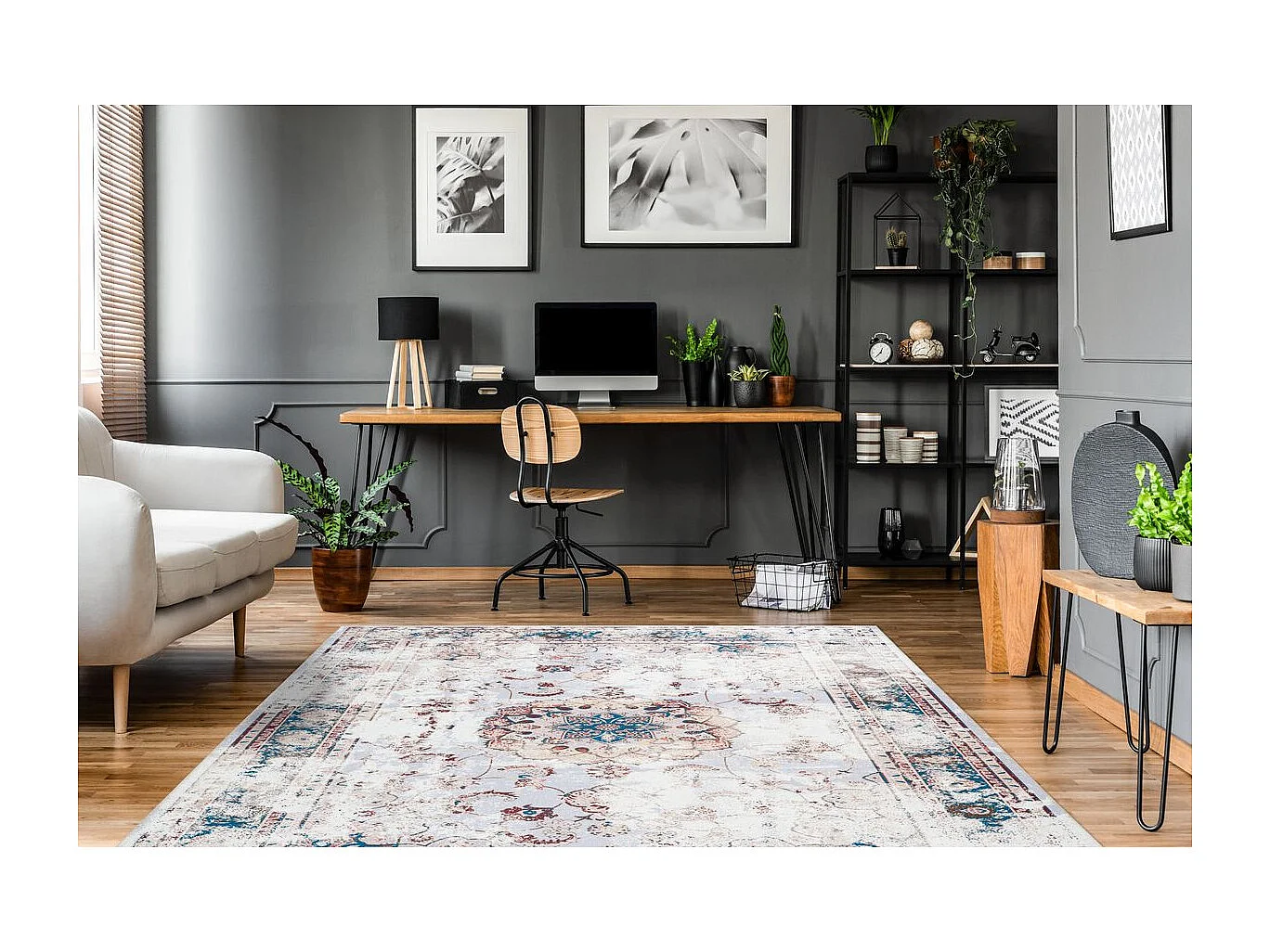 Tapis Oriental à Poils Courts "Galaxy II" Marron 120 x 180 cm