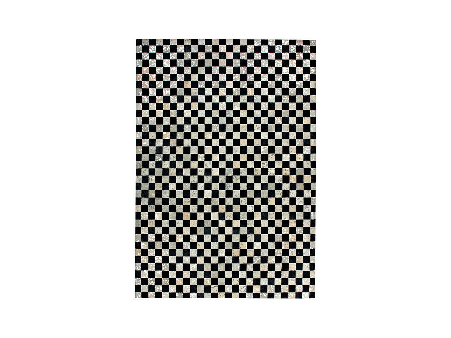 Tapis en Cuir Fait Main "Rocket" Argent & Gris 120 x 170 cm